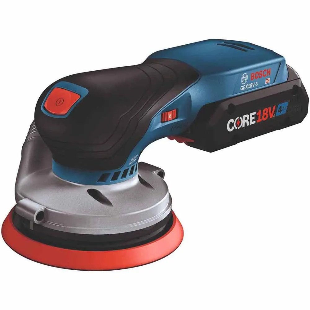 Bosch GEX18V-5B15 18V Brushless 5 In. Random Orbit Sander Kit with (1) CORE18V 4.0 Ah Compact Battery