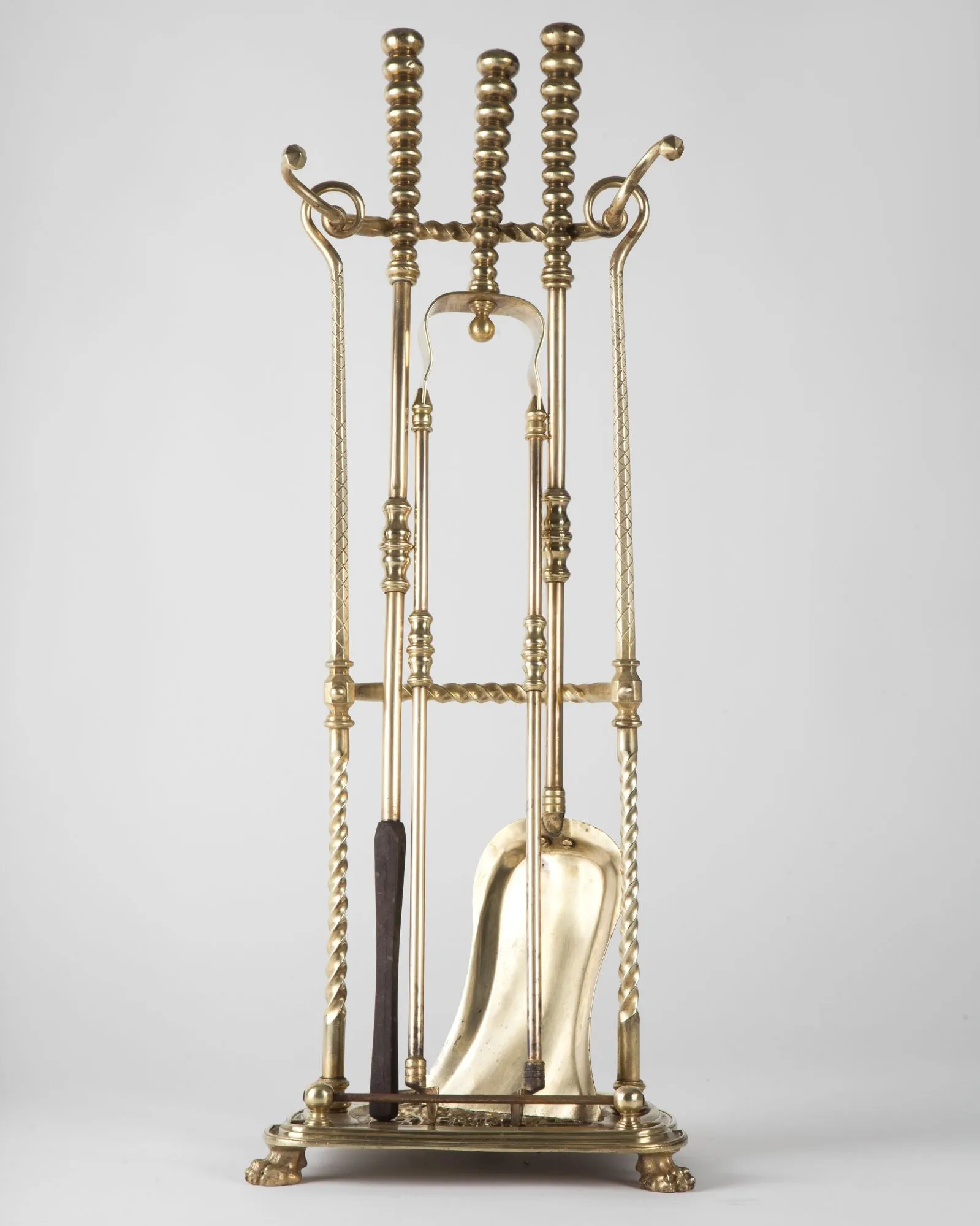 Brass Fireplace Tools Set with Stand