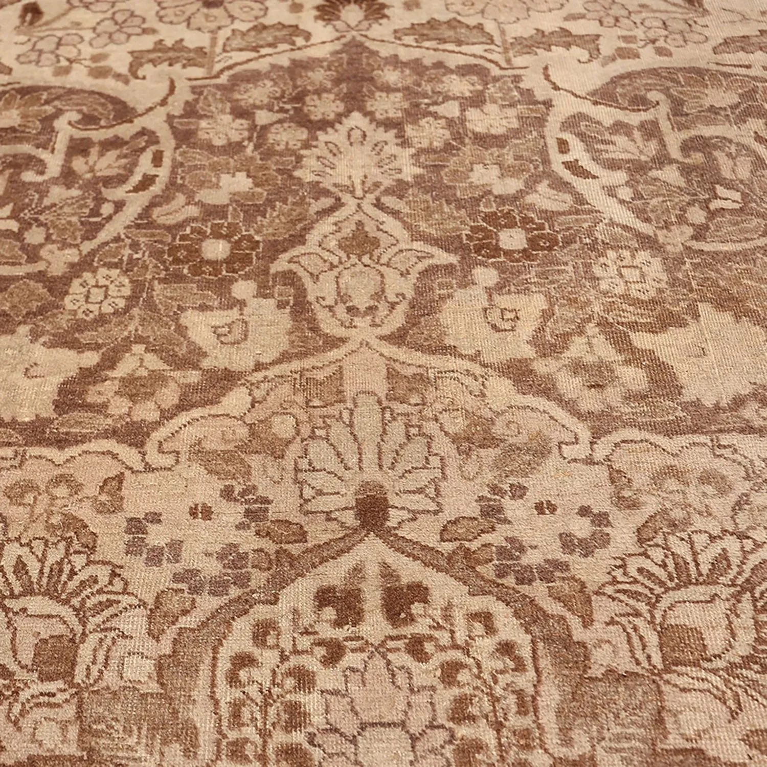 Brown Antique Persian Tabriz Rug - 16'0" x 23'0"