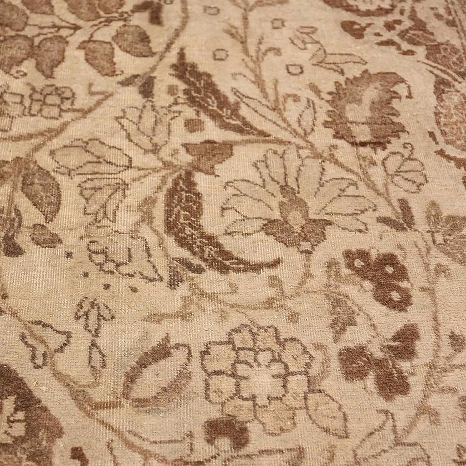 Brown Antique Persian Tabriz Rug - 16'0" x 23'0"