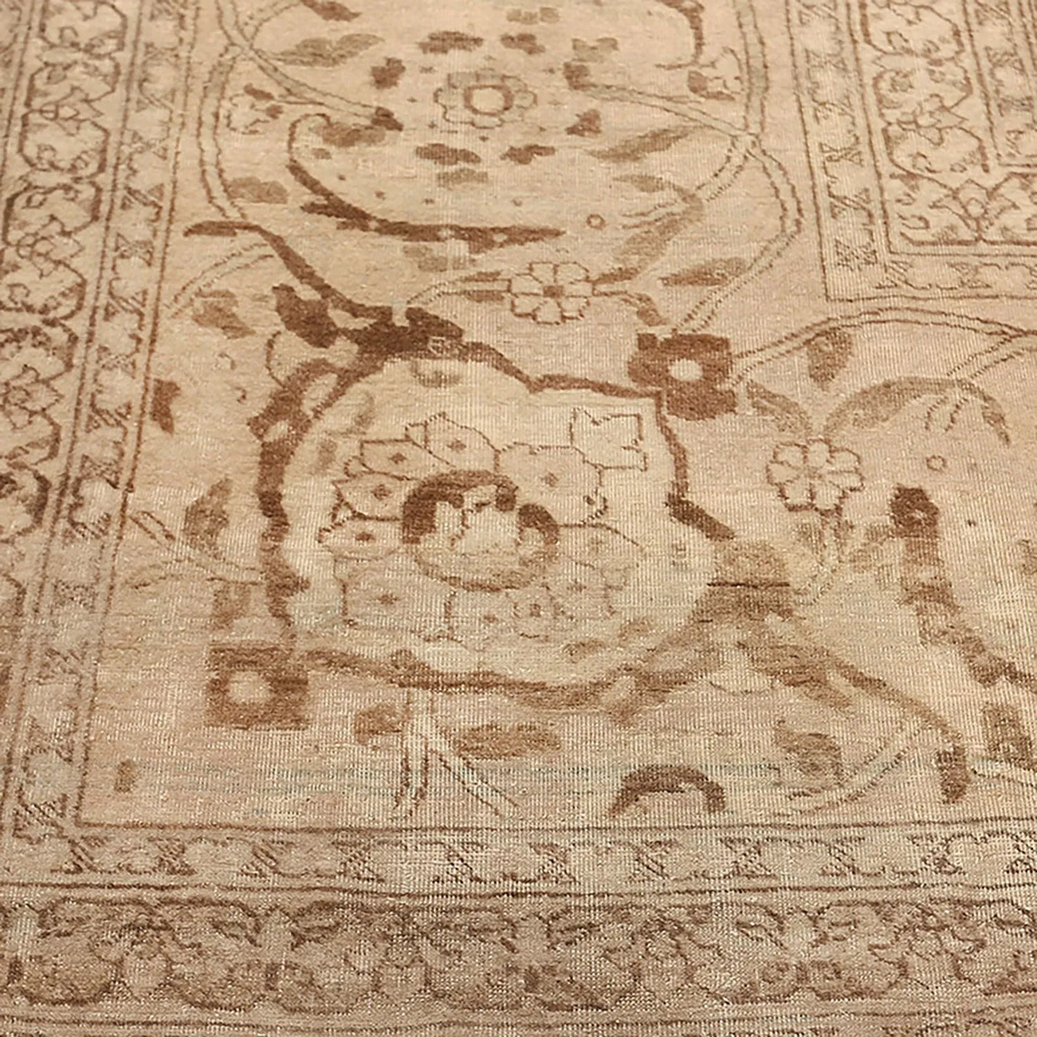 Brown Antique Persian Tabriz Rug - 16'0" x 23'0"