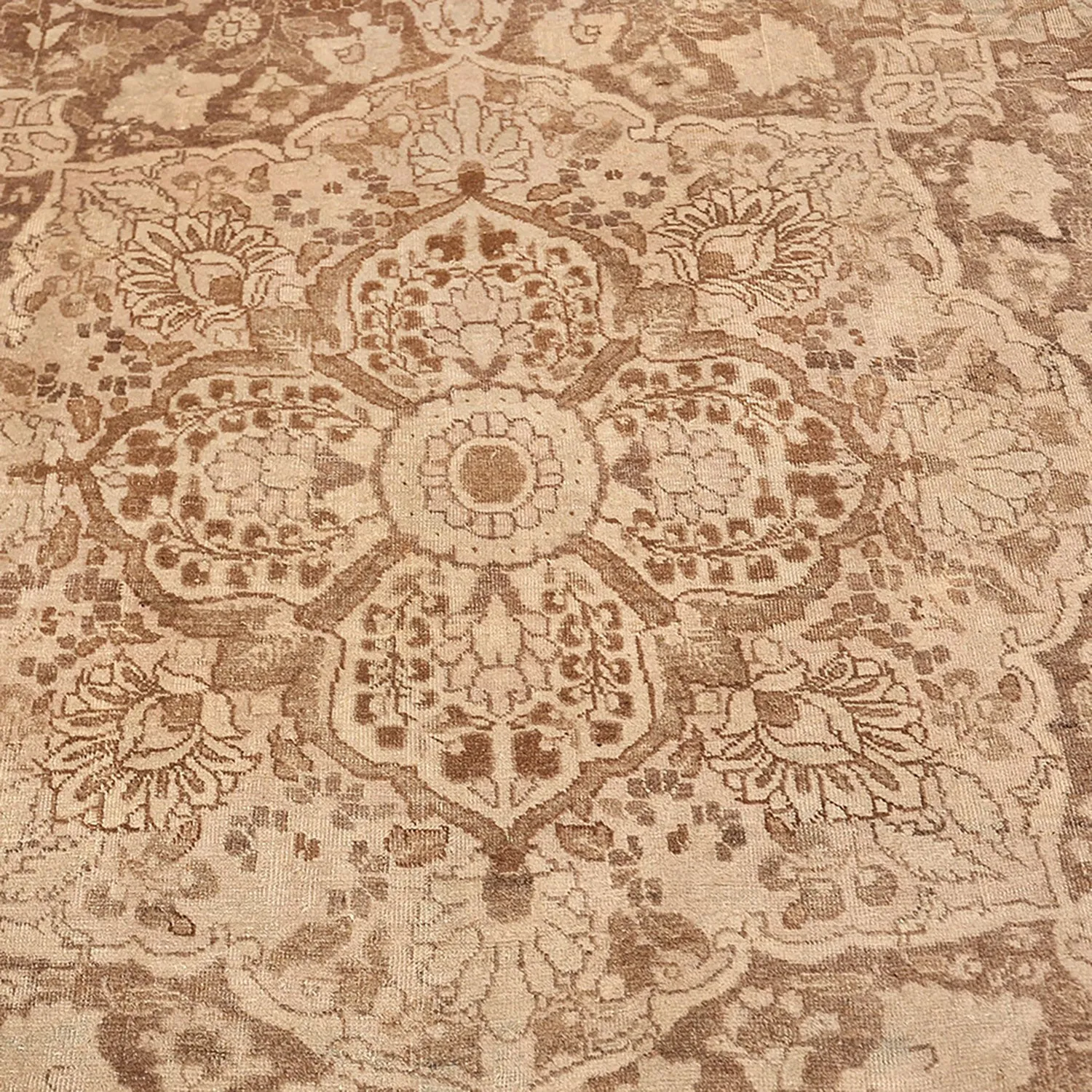 Brown Antique Persian Tabriz Rug - 16'0" x 23'0"