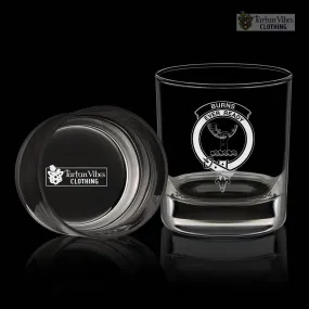 Burns Family Crest Engraved Whiskey Glass