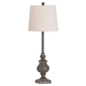 Calven Grey Base Table Lamp With Natural Shade 30 x 30 x 82cm