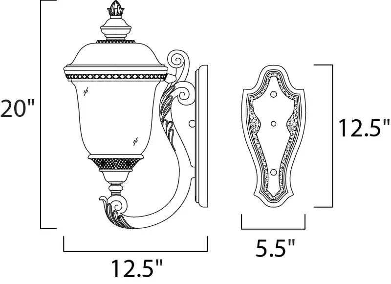 Carriage House VX 9" 2 Light Outdoor Wall Mount in Oriental Bronze