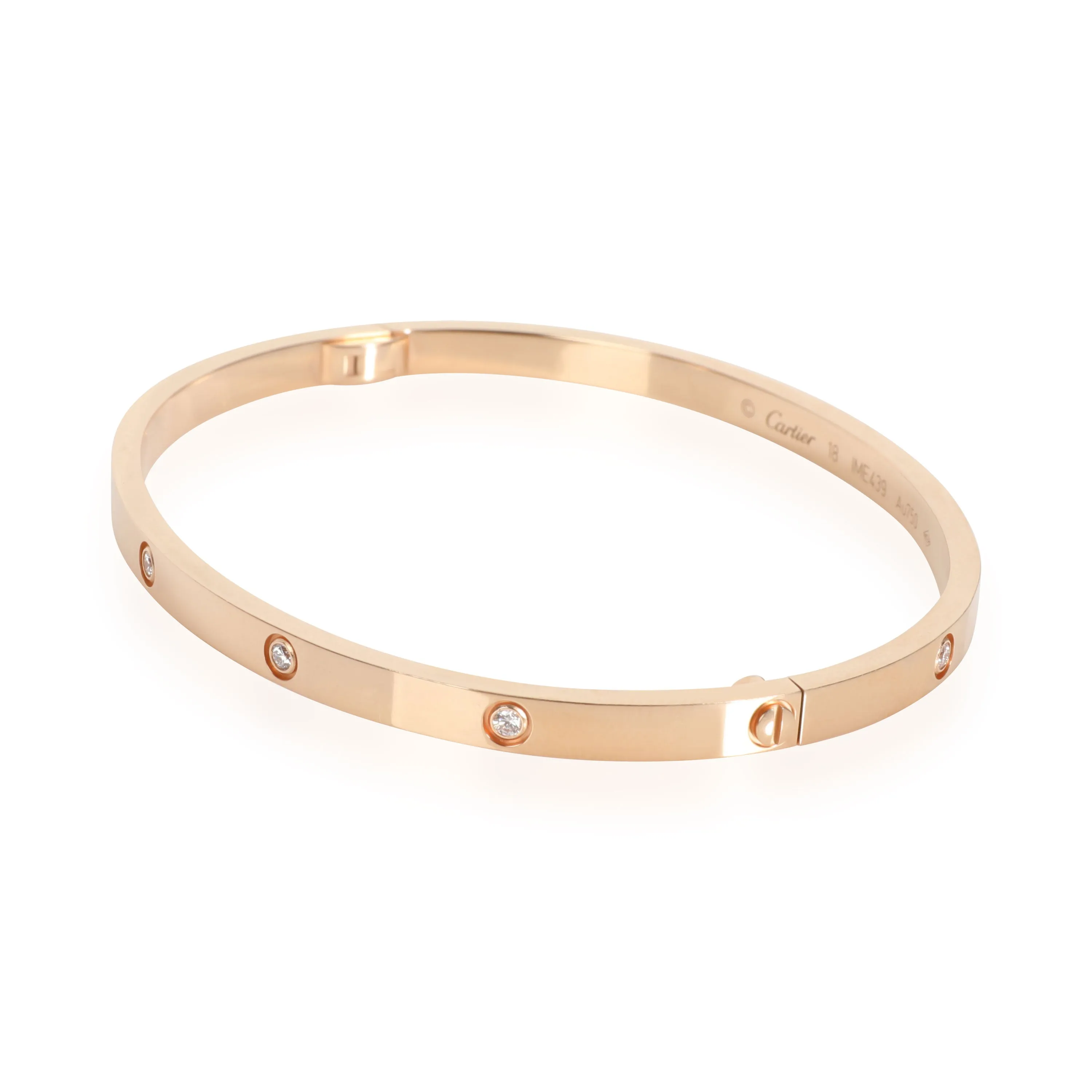 Cartier Love Diamond Bracelet in 18K Rose Gold SM 0.21 CTW