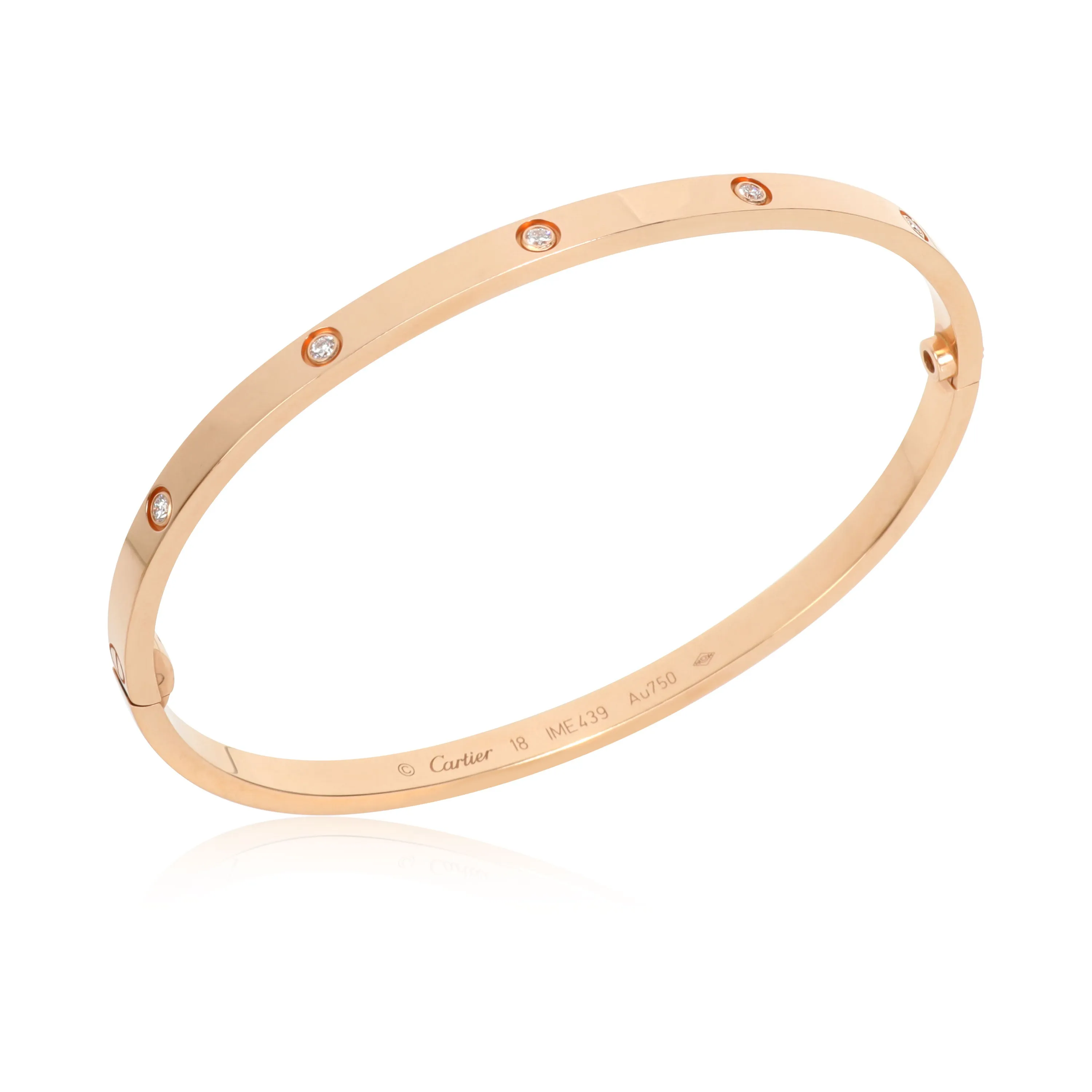 Cartier Love Diamond Bracelet in 18K Rose Gold SM 0.21 CTW