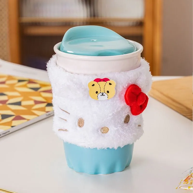 Ceramic Cup with Plush Cup Cover 370ml