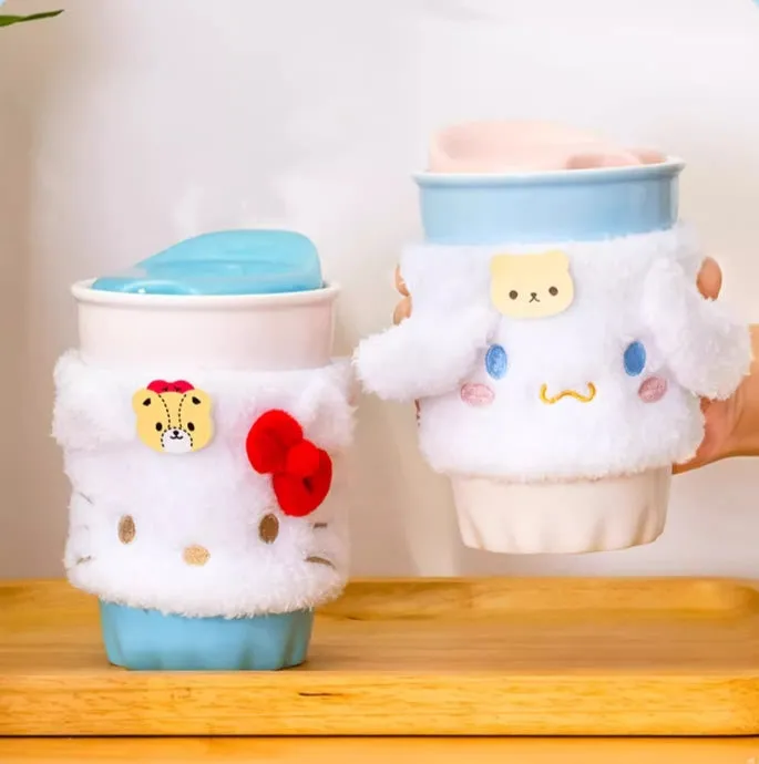 Ceramic Cup with Plush Cup Cover 370ml