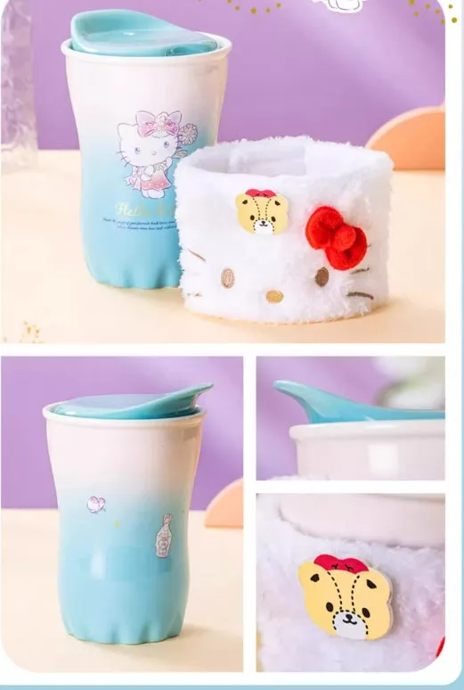 Ceramic Cup with Plush Cup Cover 370ml