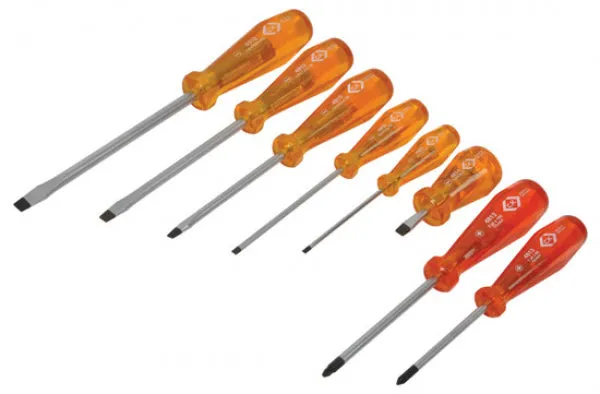 C.K Tools T4999B Slotted/PZD Screwdriver Set, Set of 8 Pieces