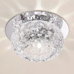 Clear K9 Crystal Doughnut Corridor LED Flush Mount Ceiling Light - Simplicity in Style