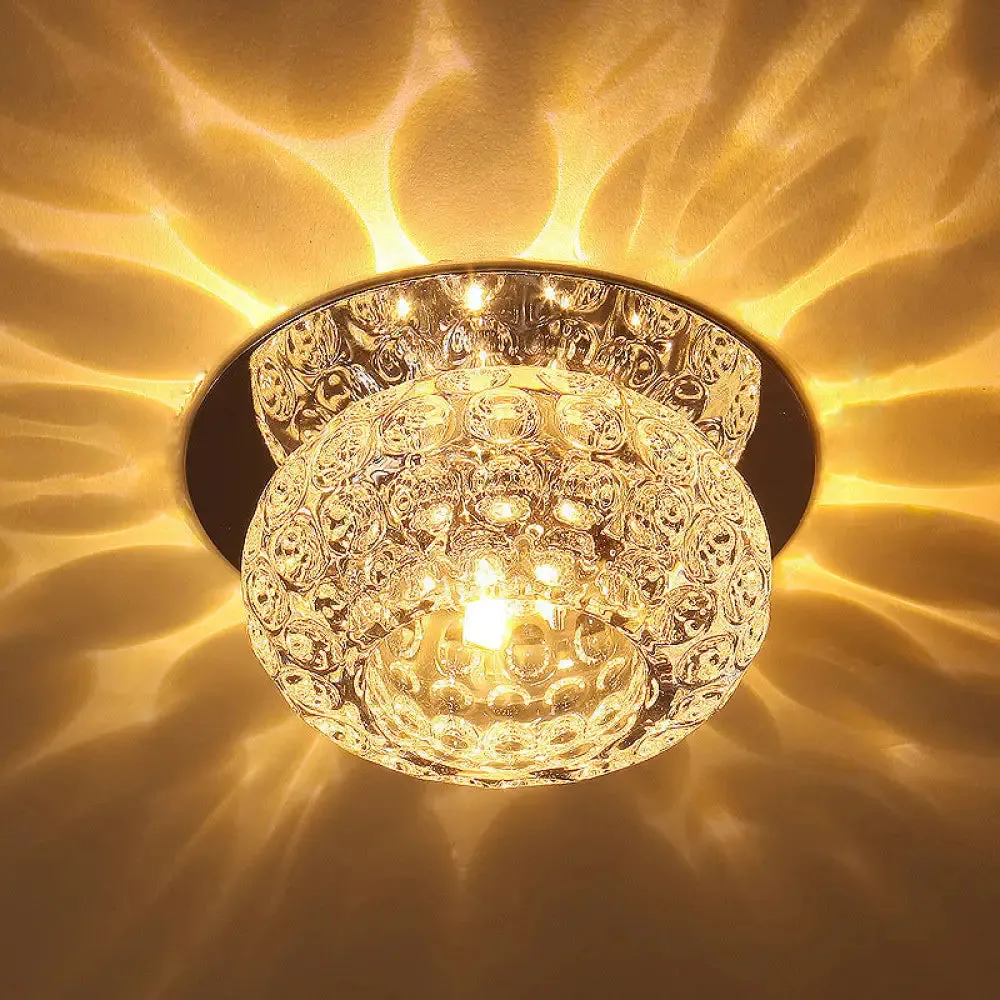 Clear K9 Crystal Doughnut Corridor LED Flush Mount Ceiling Light - Simplicity in Style