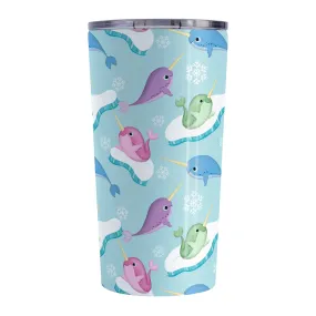 Colorful Arctic Narwhal Pattern Tumbler Cup