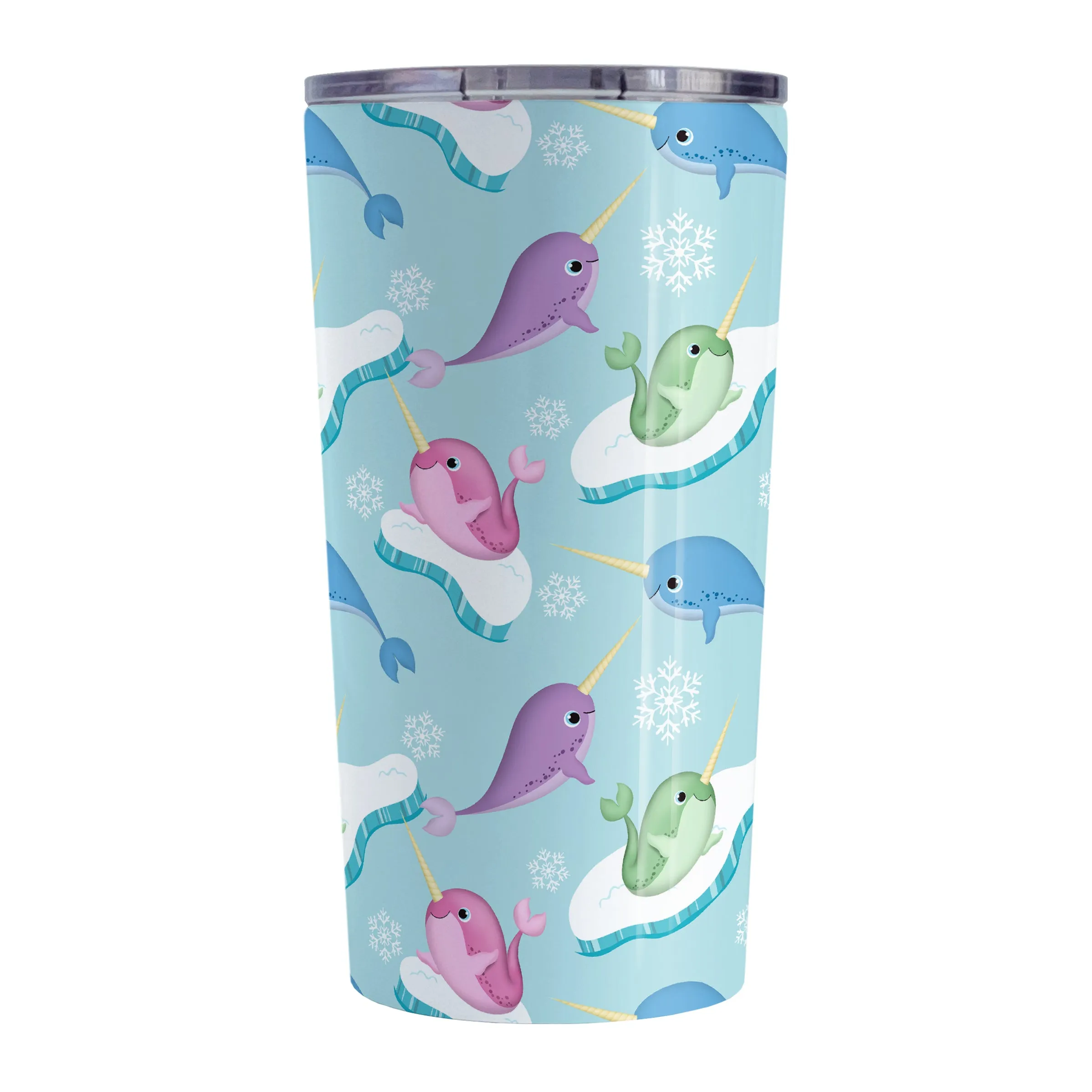 Colorful Arctic Narwhal Pattern Tumbler Cup