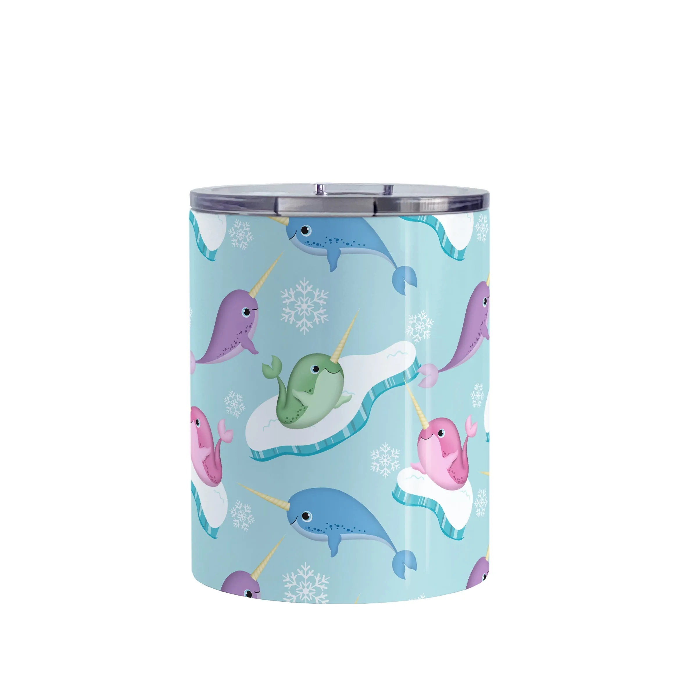 Colorful Arctic Narwhal Pattern Tumbler Cup