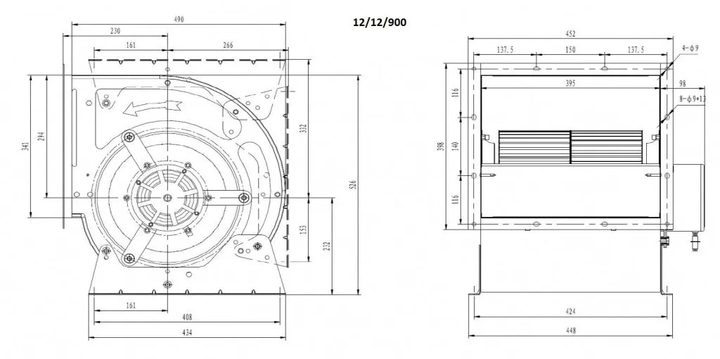 Combisteel Centrifugal Kitchen Extractor Box Fan 12/12 6000 m3/h - 7225.0115