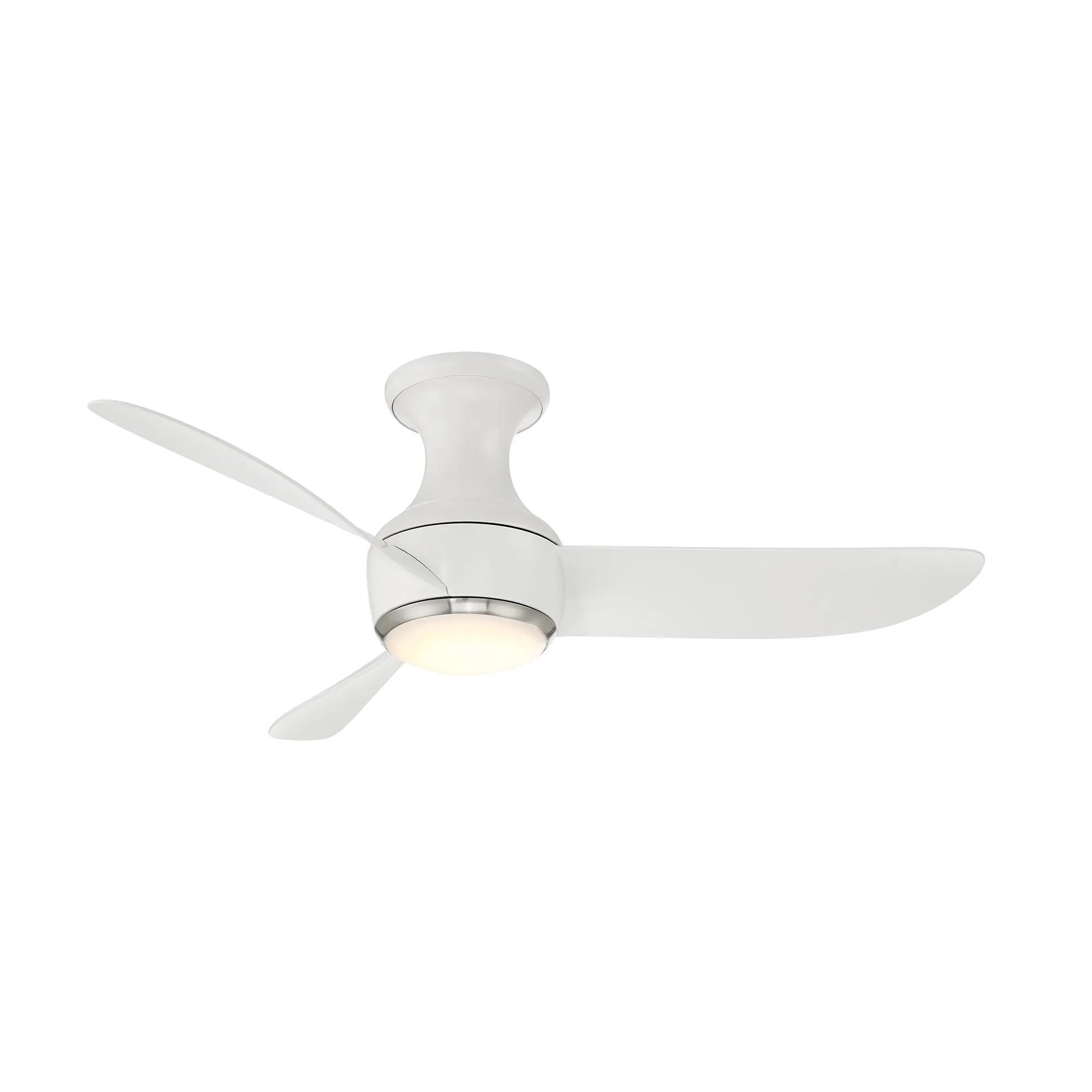 Corona Indoor/Outdoor 3-Blade 44" Smart Flush Mount Ceiling Fan with LED Light Kit and Remote Control