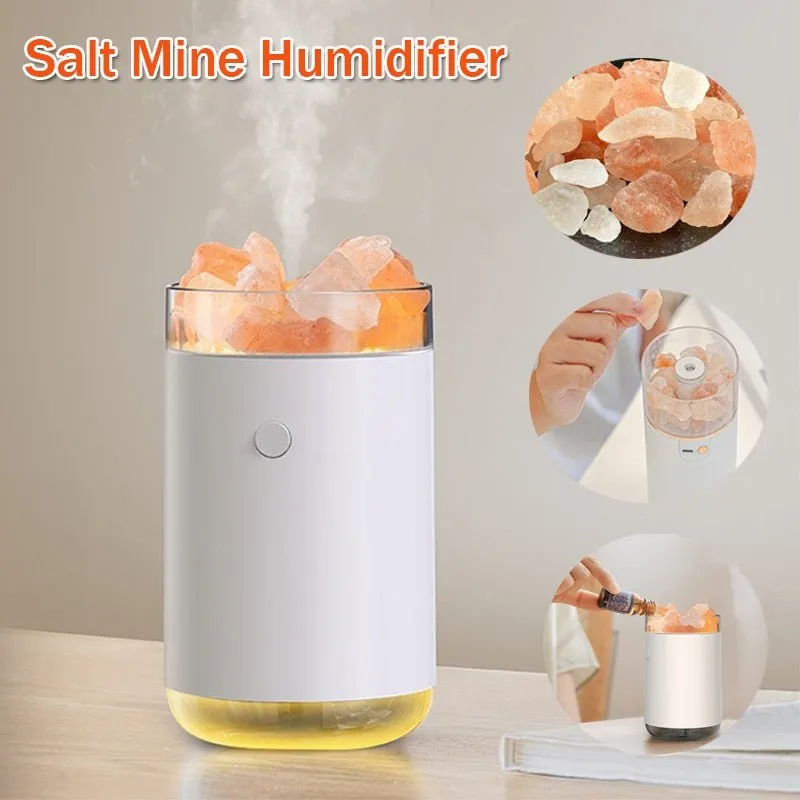 Crystal Salt Lamp Aromatherapy Bedroom Home Humidifier LED Lamp