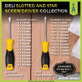 DELI DL6360381 SLOTTED SCREWDRIVER 6 X 38MM