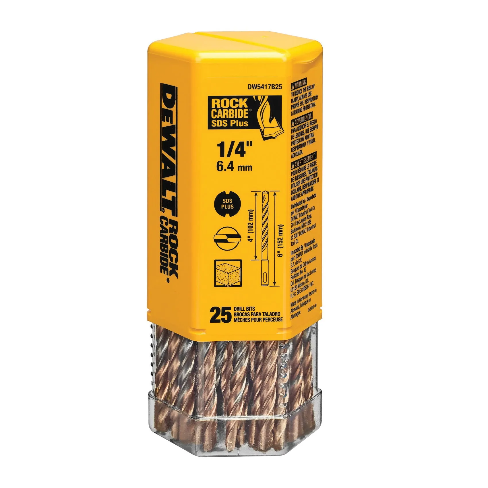 DeWalt 1/4" x 2" x 4" Rock Carbide SDS  Hammer Bit - SINGLE BIT