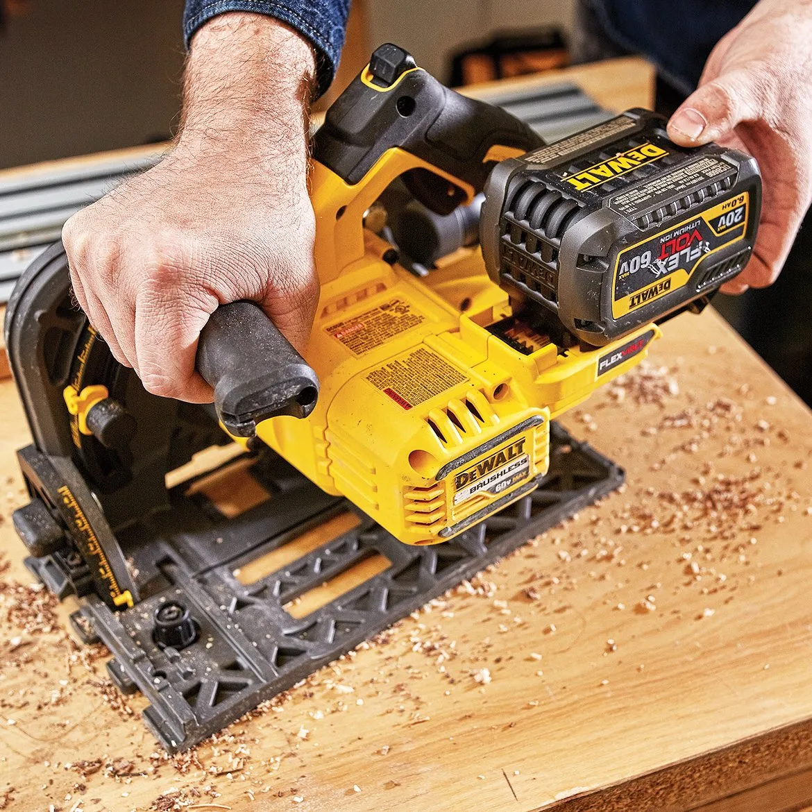 DeWALT DCS520ST1 60V 6-1/2-Inch Cordless Track Saw Kit w/ Track