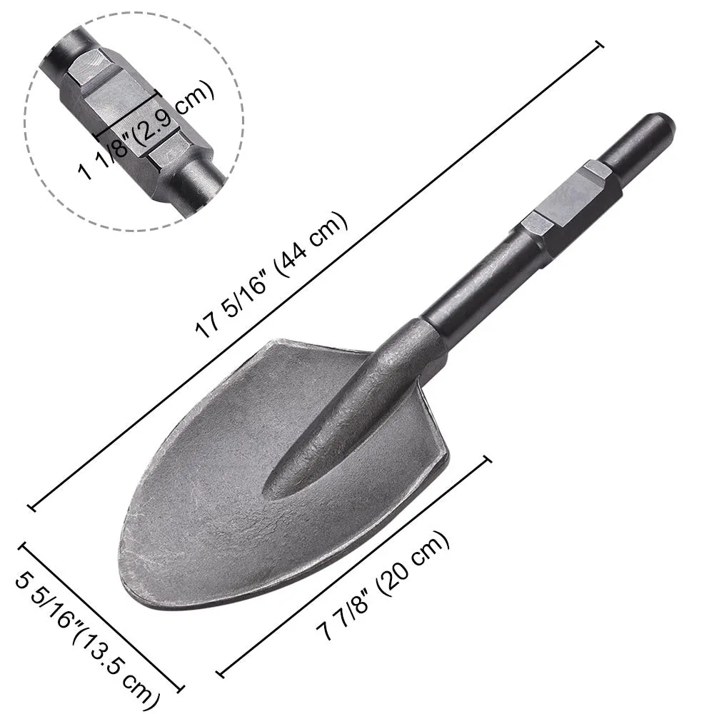 DIY Dirt Scoop Electric Jackhammer Pointed Shovel 1-1/8 in. Hex Steel