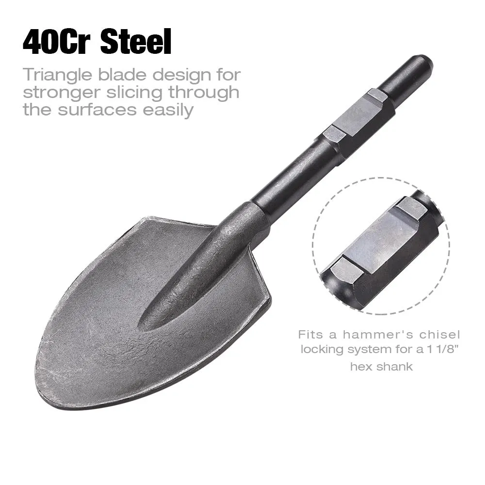 DIY Dirt Scoop Electric Jackhammer Pointed Shovel 1-1/8 in. Hex Steel