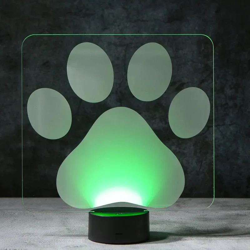 Dog Paw 3D Illusion Lamp