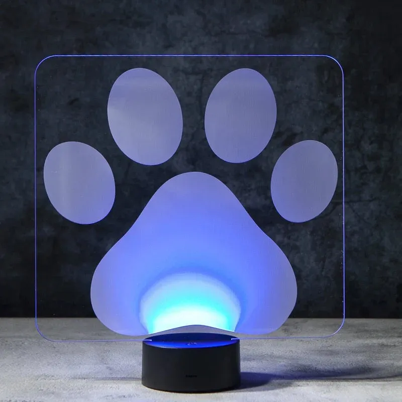 Dog Paw 3D Illusion Lamp