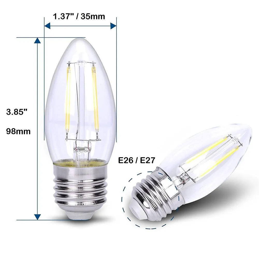 E26 4W LED Filament Edison Bulbs Dimmable Energy Saving Light Bulb