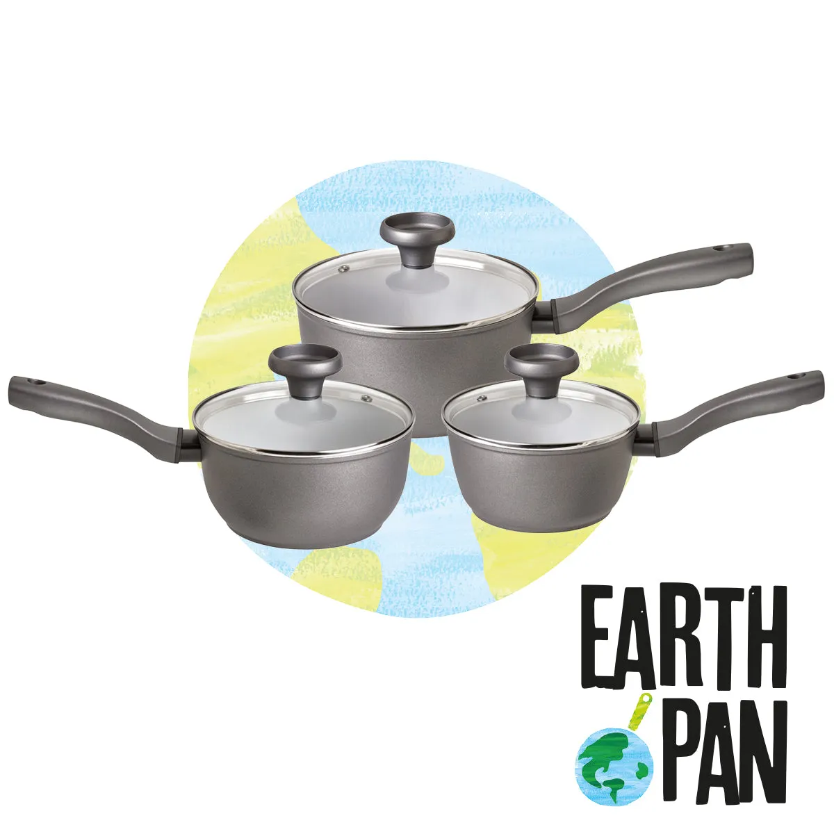 Earth Pan 3 Piece Ceramic Non-Stick Saucepan Set