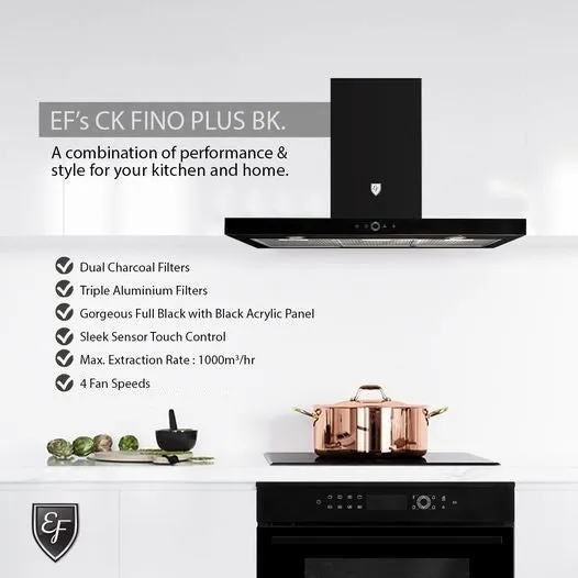 EF 90cm Chimney Hood CK FINO PLUS BK