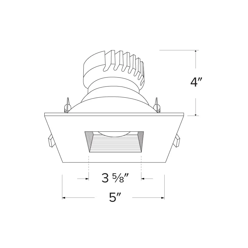 Elco EKCL4284 Pex 4" Square Adjustable Baffle