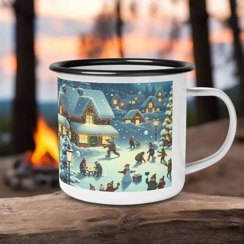 Enamel Camp Cup - Snowy Christmas Time