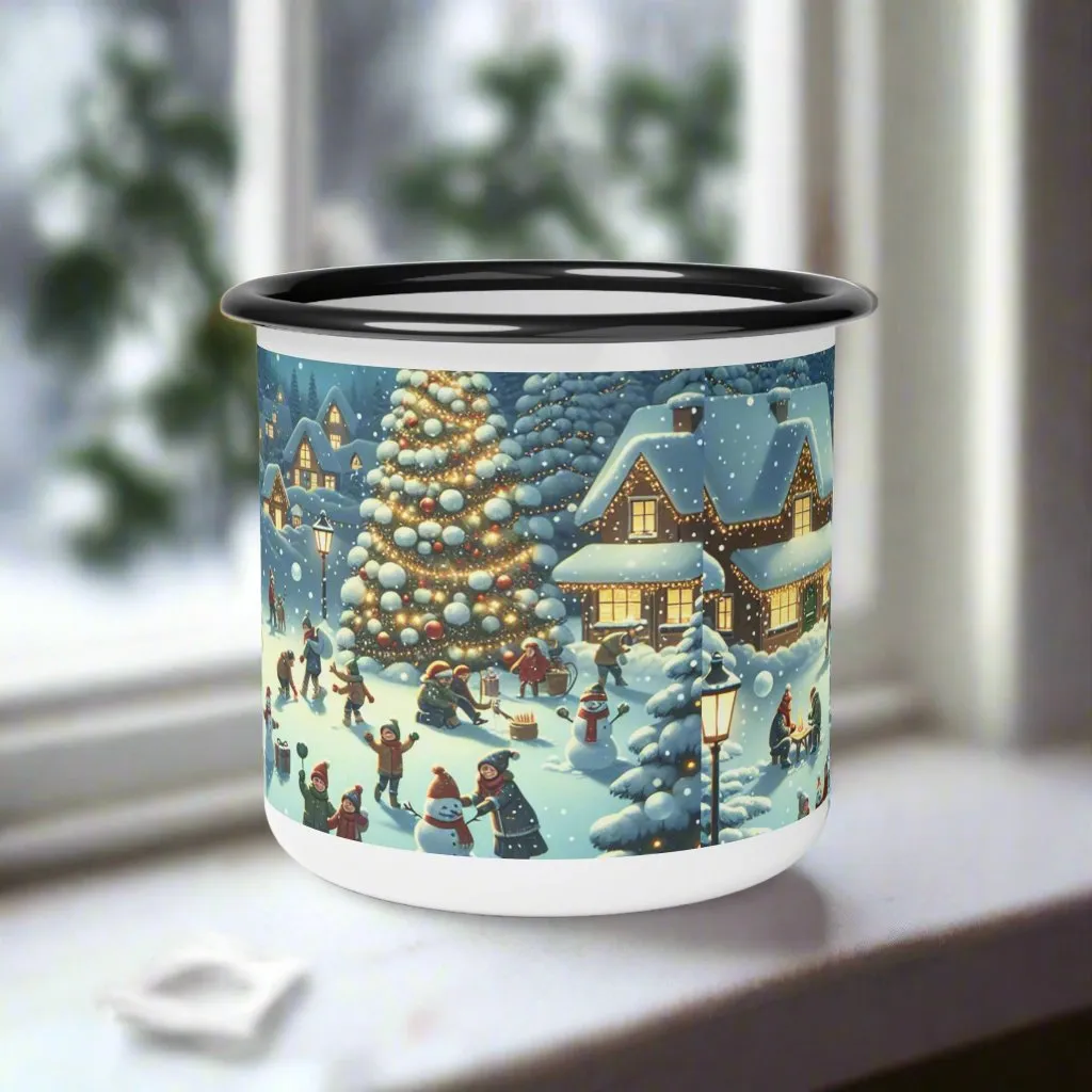 Enamel Camp Cup - Snowy Christmas Time