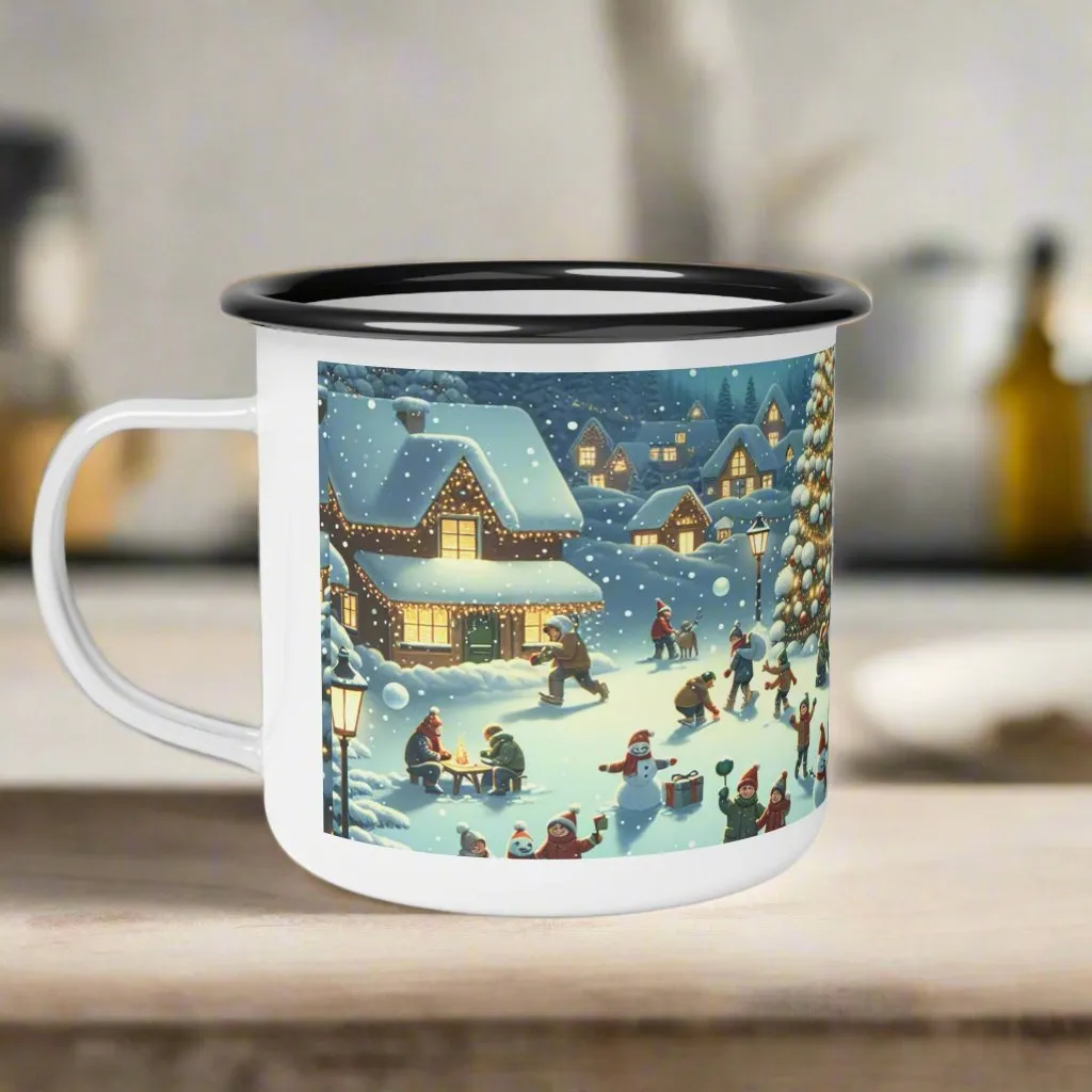 Enamel Camp Cup - Snowy Christmas Time