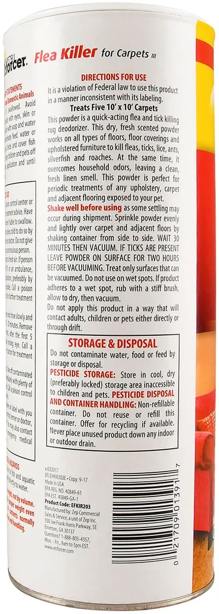 Enforcer Flea Killer for Carpets, 20 oz