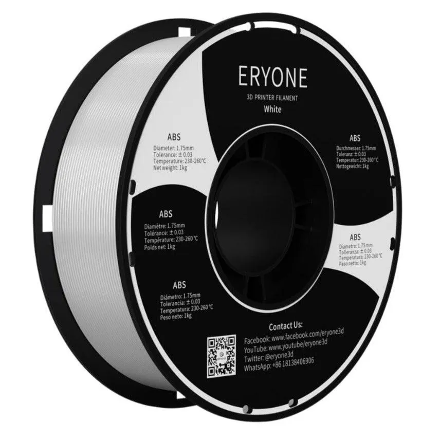 ERYONE ABS 1.75mm 3D Printing Filament 1kg Ideal for Hard Wearing Prints