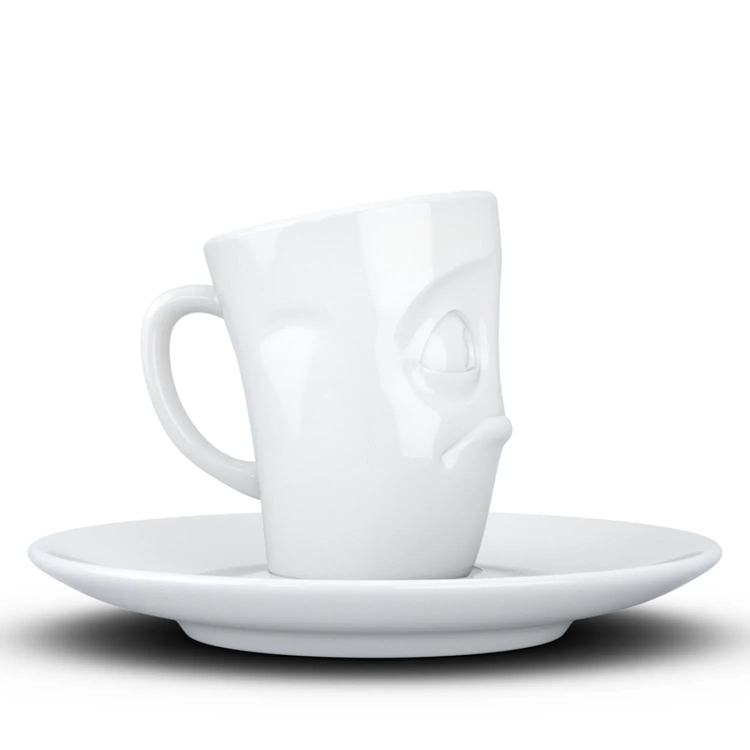 Espresso Cup with Saucer, Baffled Face