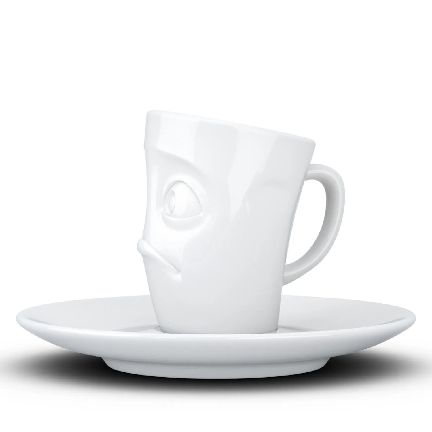 Espresso Cup with Saucer, Baffled Face