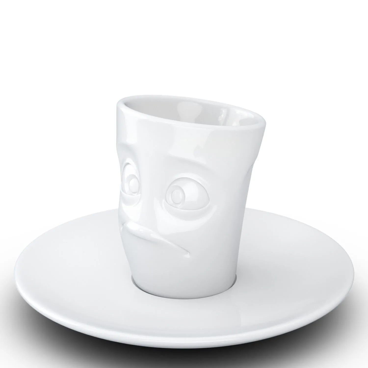 Espresso Cup with Saucer, Baffled Face