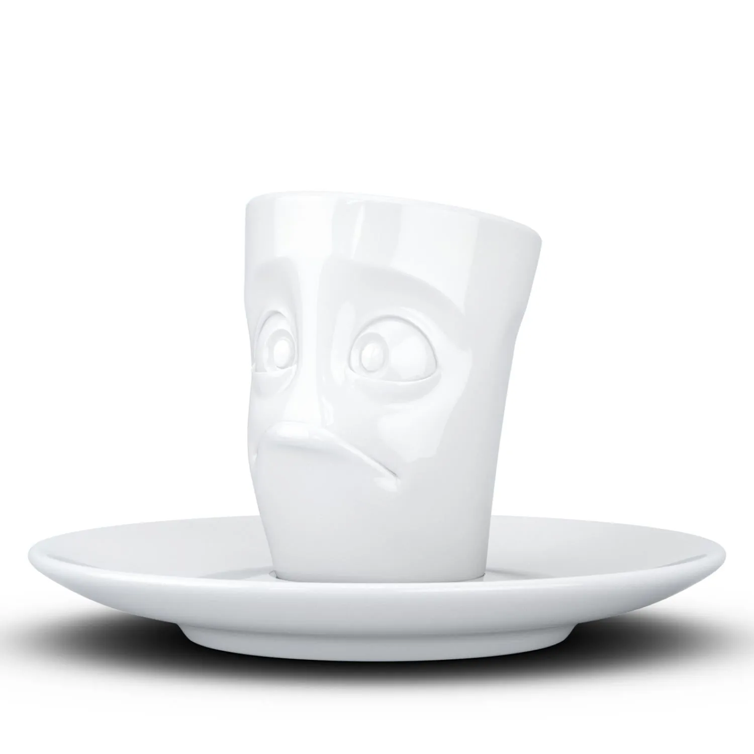 Espresso Cup with Saucer, Baffled Face