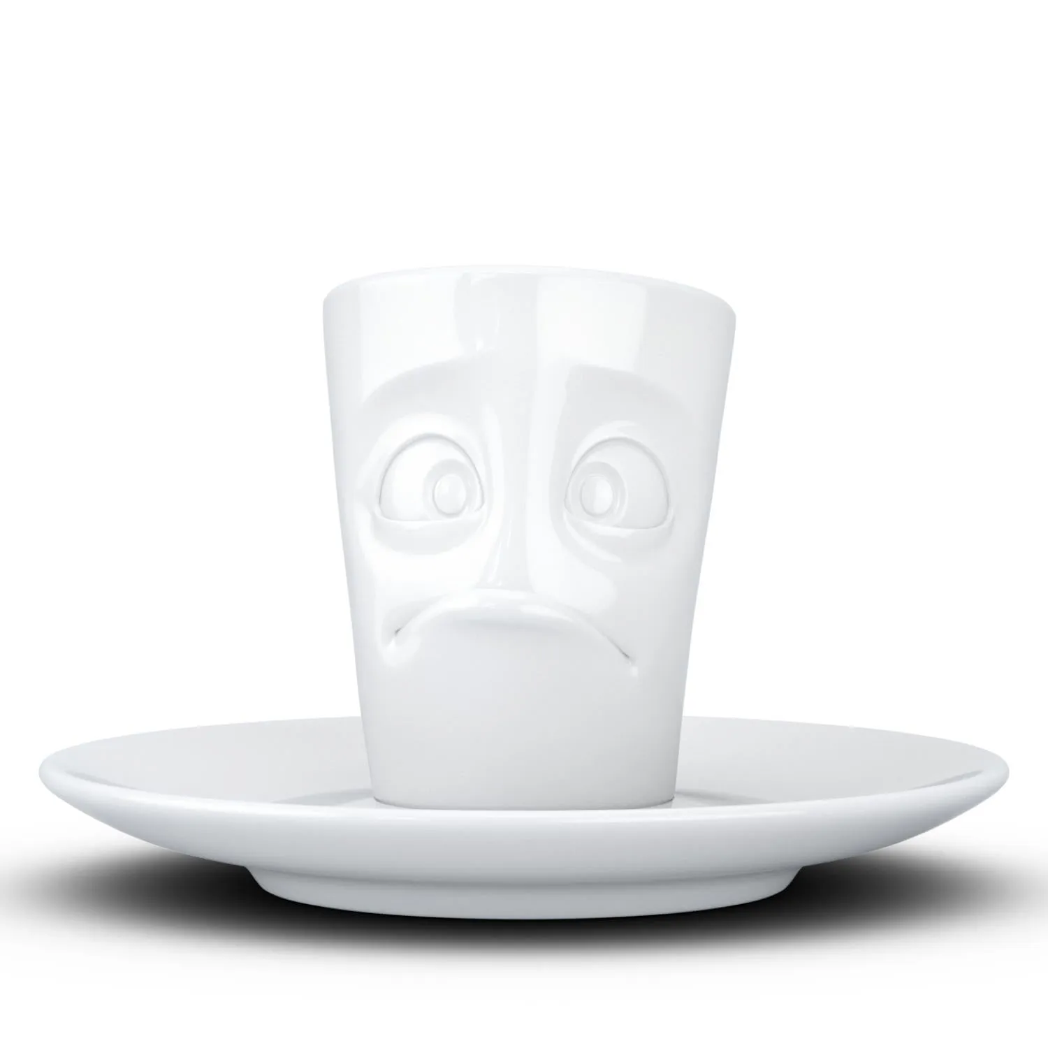 Espresso Cup with Saucer, Baffled Face