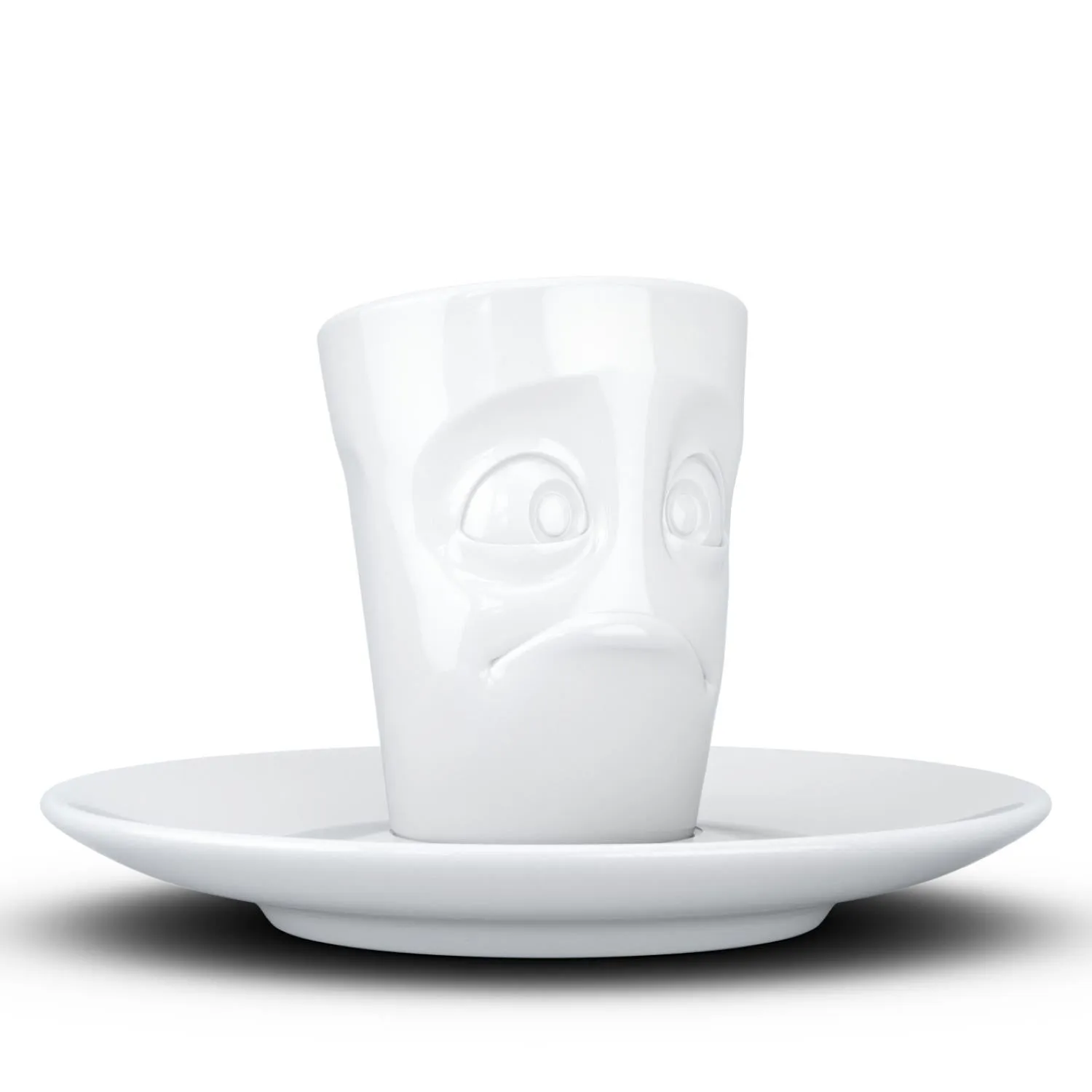 Espresso Cup with Saucer, Baffled Face