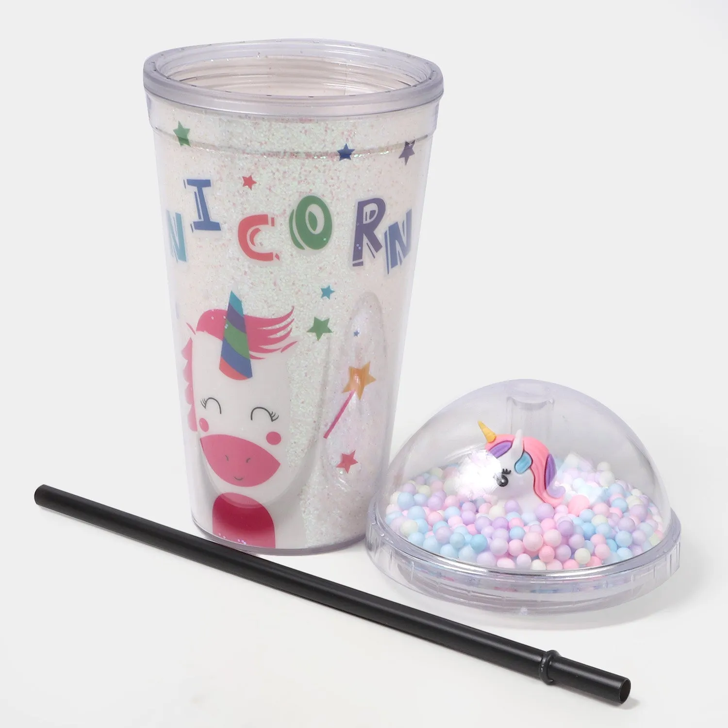 Fancy Straw Glass/Cup For Kids