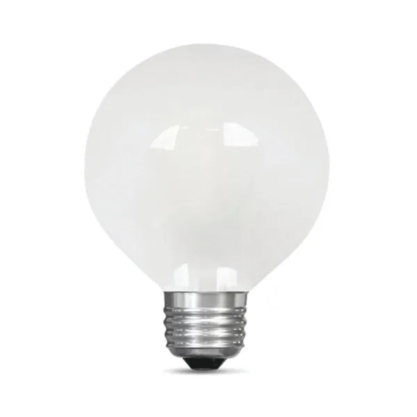 Feit Electric BPG2540/F/827/LED LED Lamp, Globe, G25 Lamp, 40 W Equivalent, E26 Lamp Base, Dimmable, Frosted