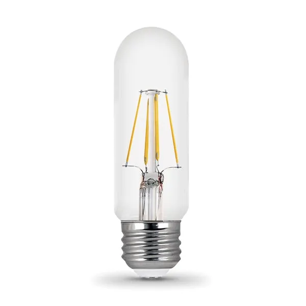 Feit Electric BPT1040/950CA LED Bulb, Linear, T10 Lamp, 40 W Equivalent, E26 Lamp Base, Dimmable, Clear, Daylight Light