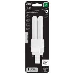 Feit LED Linear PL GX23-2 LED Bulb Cool White 13 Watt Equivalence 1 pk