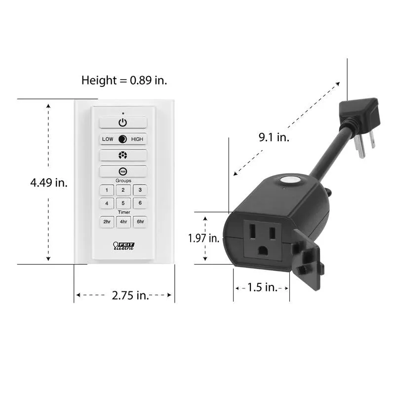 Feit OneSync 1 ft. L Plug Adapter and Remote